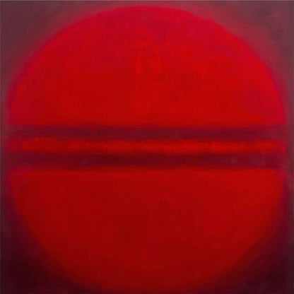 The Allure is a minimalistic yet impactful red orb painting by William Ballard Art