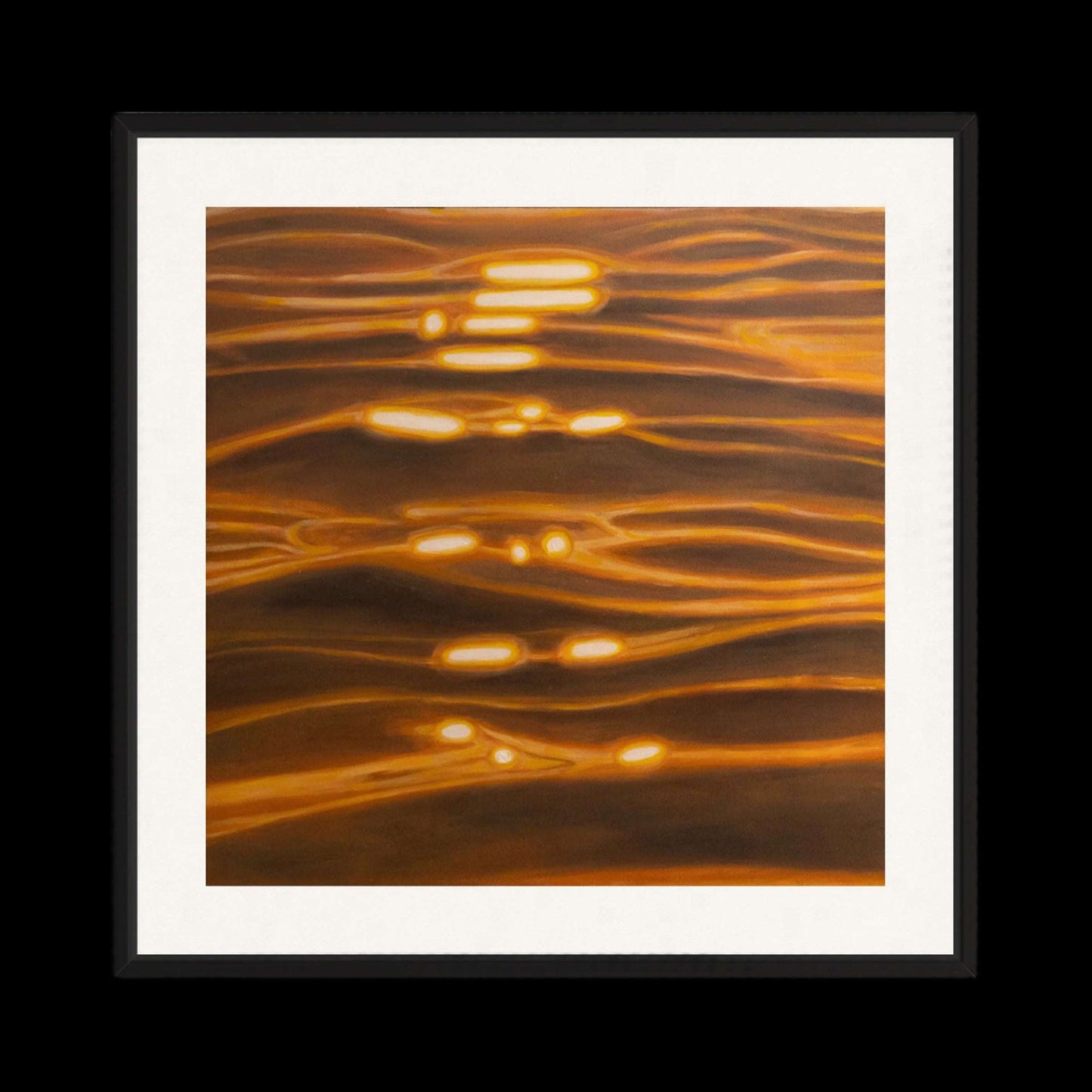 The Ebbs Print features golden sun reflections on water as a print by William Ballard Art