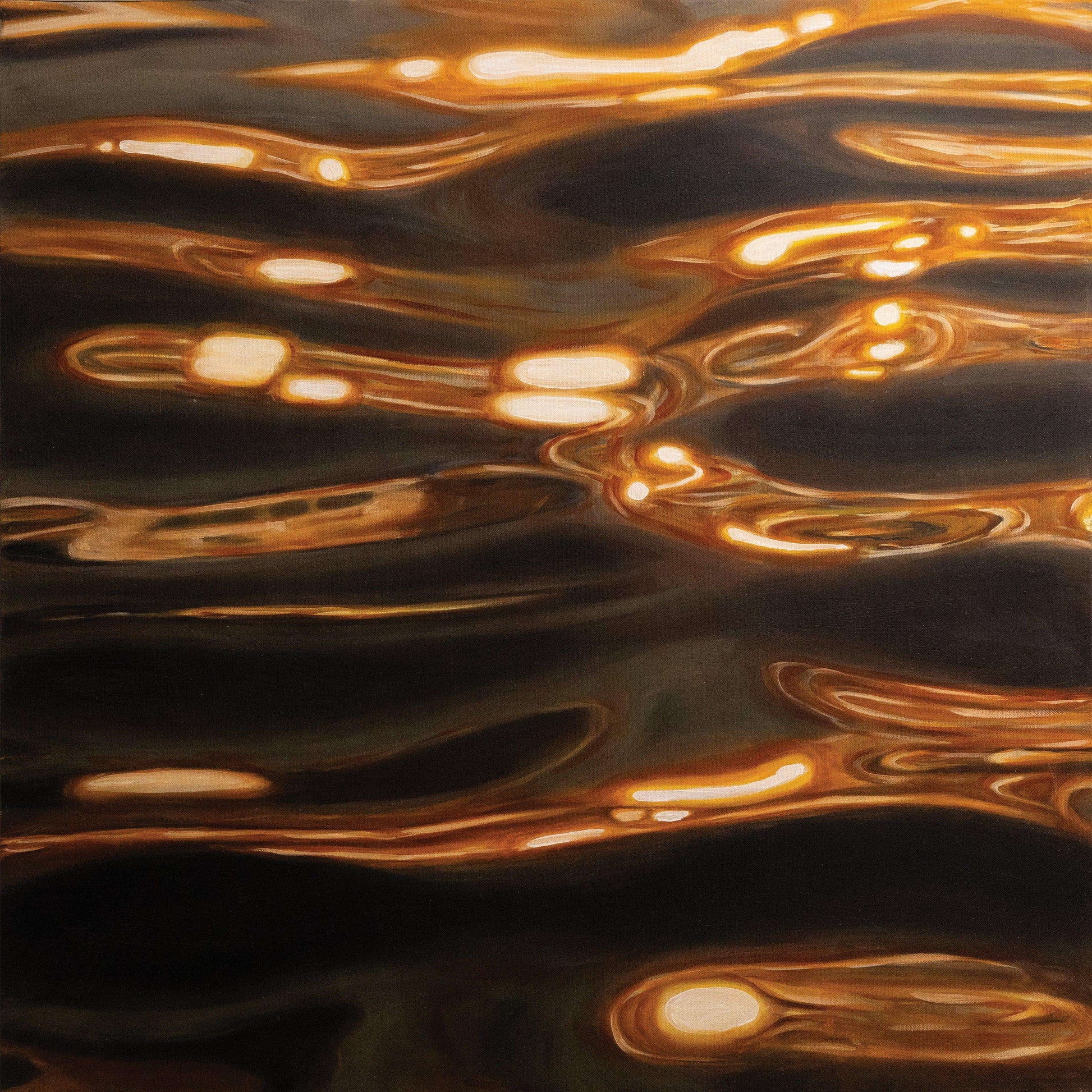 The Flows Print features sunset reflections on water print by William Ballard Art