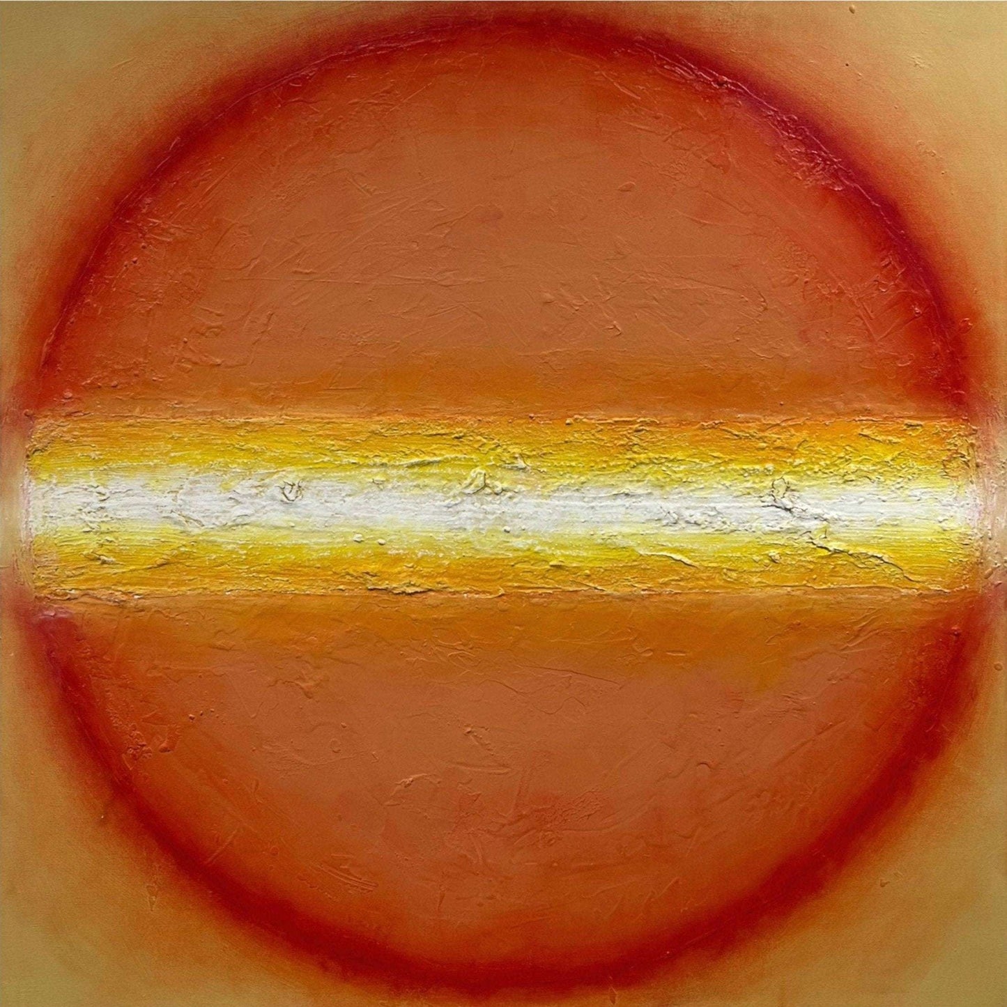 The Light is an orange and yellow abstract orb painting by William Ballard Art