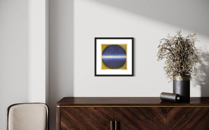 The Serenity Print is a abstract blue orb painting print by William Ballard Art