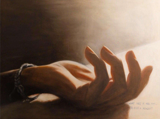 What Does it Feel Like features a hand lit by sunlight painting by William Ballard Art